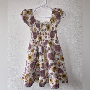 Chick Pea Floral Kids Dress in Yellow and Pink